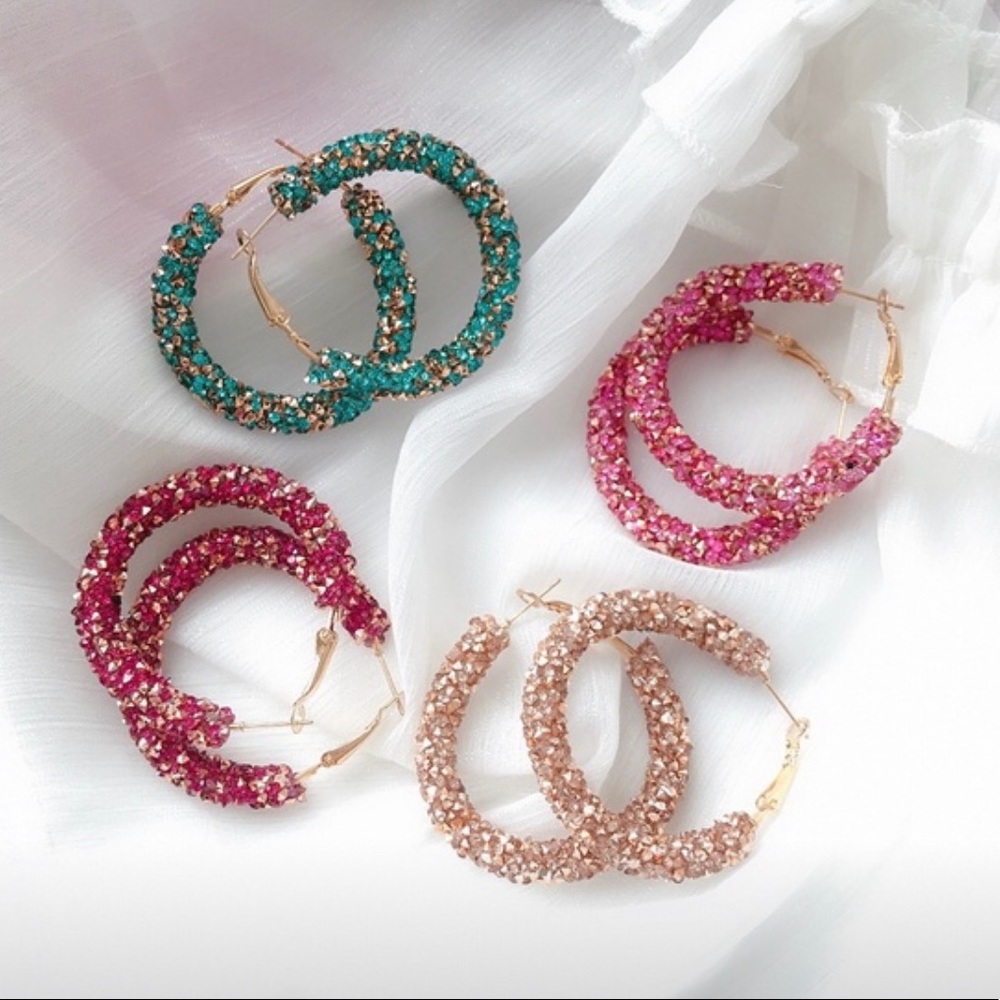NEW Colored Round Hoop Earrings